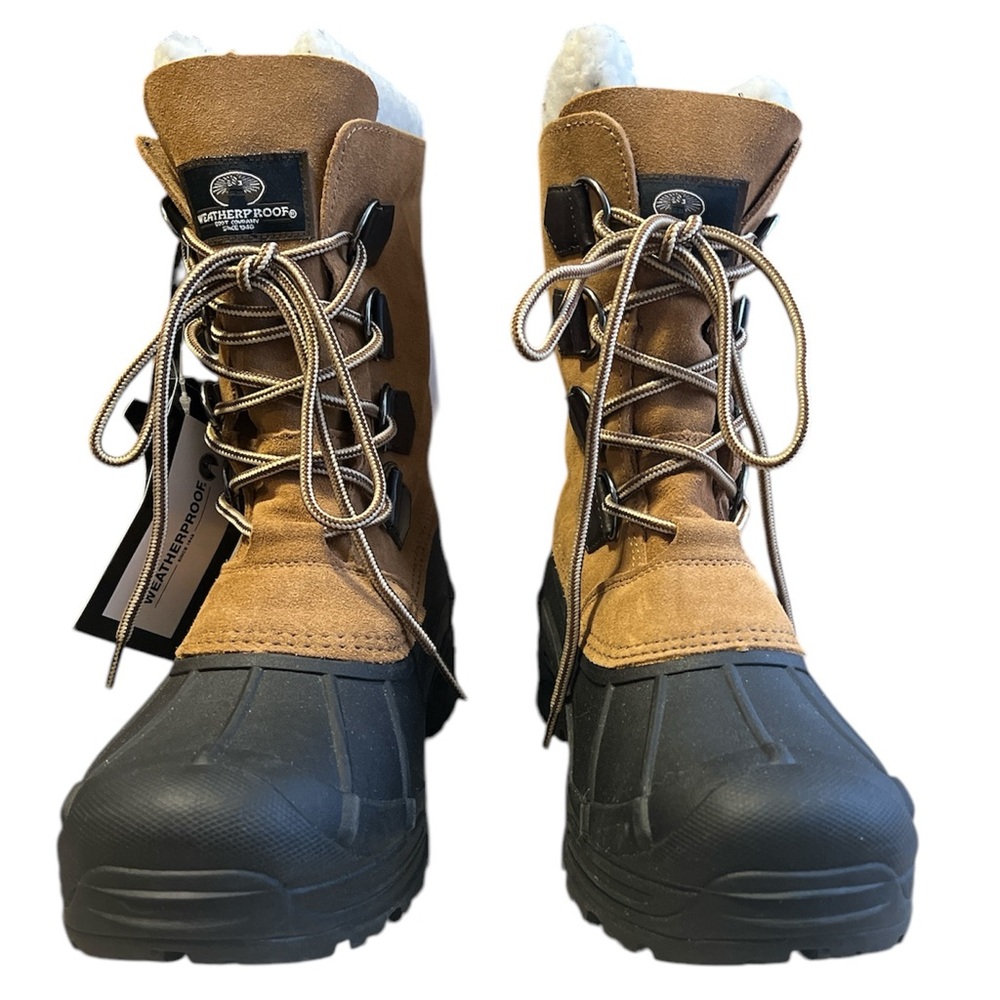 Boot Company Men’s Brown Black  Weatherproof Snow Boots Insulated Lace Up Size 9